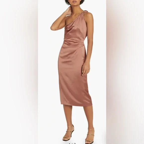 Reiss | Dresses | Nwt Reiss Adaline Satin One Shoulder Chain Dress Size 6 |  Poshmark